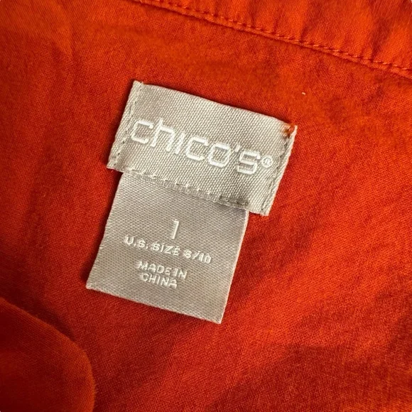 Chicos cutout crochet lace button down bell sleeve blouse top womens 1 US 8/10 M - Picture 6 of 13